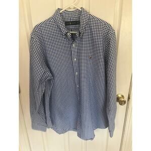 Ralph Lauren Royal Blue Gingham‎ Long Sleeve Button Up Size XL